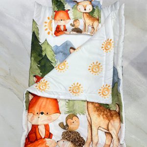 تصویر سرویس خواب کودک و نوزاد سه تکه مسافرتی طرح روباه و آهو در وب سایت فروشگاه آنلاین سیسمونی تویکت